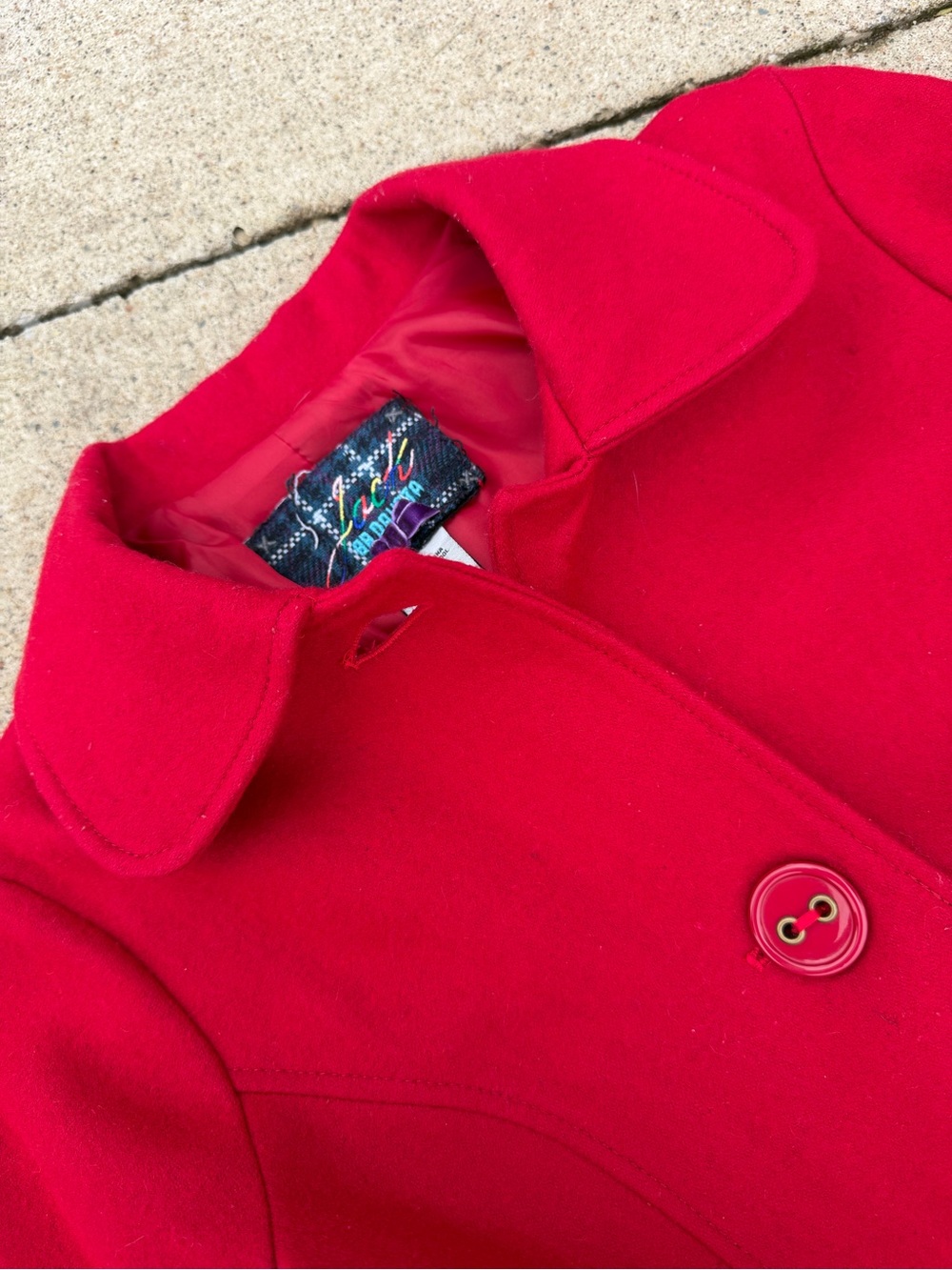 St. John's Bay Red Wool-Blend Pea Coat - Picture 3 of 3